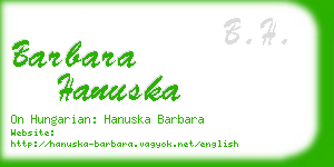 barbara hanuska business card